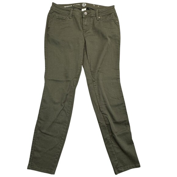 W62 Denim - W62 Womens Size 4P Green Signature Fit Skinny Jeans Mid Rise 5 Pockets Petite